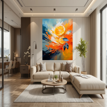 Abstract Citrus Blossom | Modern Spring Energy Wall Art