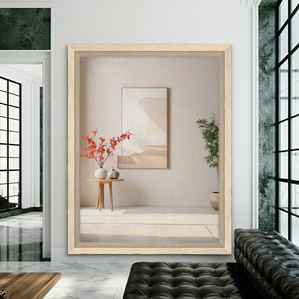 Large Neutral Abstract Landscape - Serene Earth Tone Wall Decor