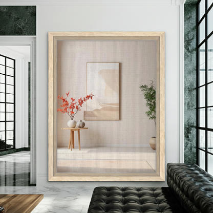 Large Neutral Abstract Landscape - Serene Earth Tone Wall Decor
