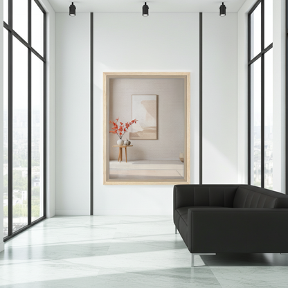 Large Neutral Abstract Landscape - Serene Earth Tone Wall Decor