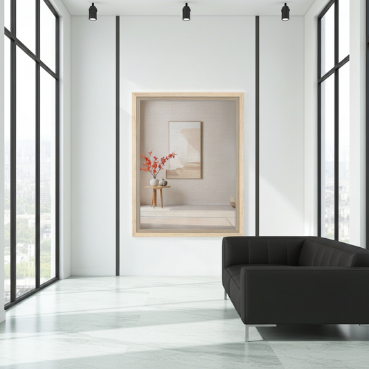 Large Neutral Abstract Landscape - Serene Earth Tone Wall Decor