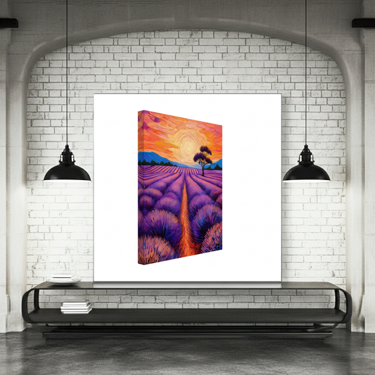 Lavender Fields at Dusk | Impressionist Landscape