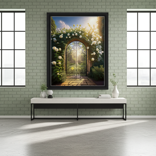 The Secret Garden Gate | Romantic Escape Canvas
