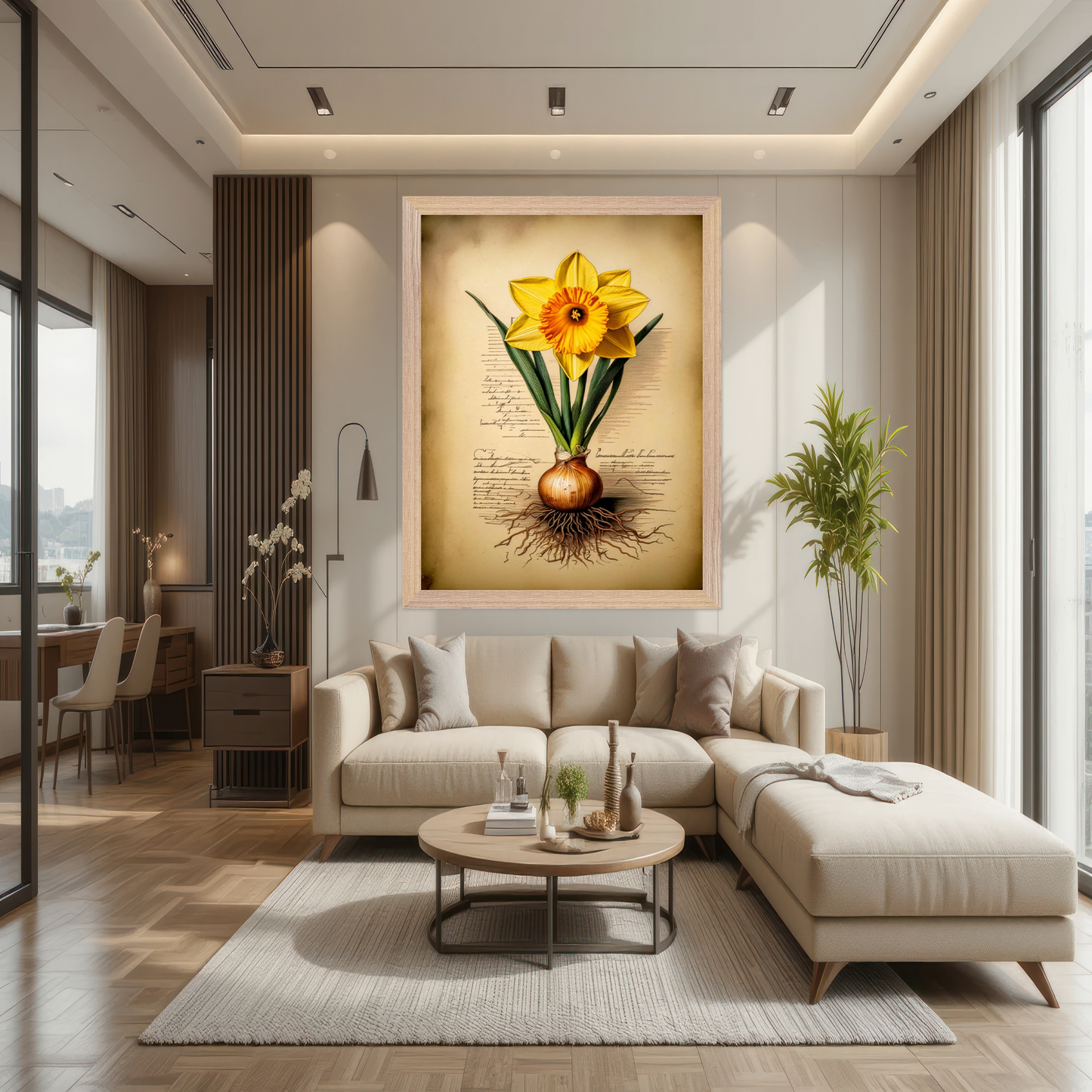 Vintage Botanical Daffodil | Antique Style Spring Wall Art