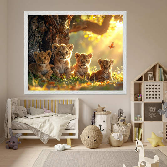 Sun-Kissed Innocence-Peaceful Animal Kingdom by Artflex Canvas