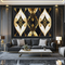 Champagne Gold And Pearl  White Art Deco Pattern, Elegant symmetry