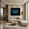 3D Digital World Map Wall Art - Neon Green & Blue Global Connectivity