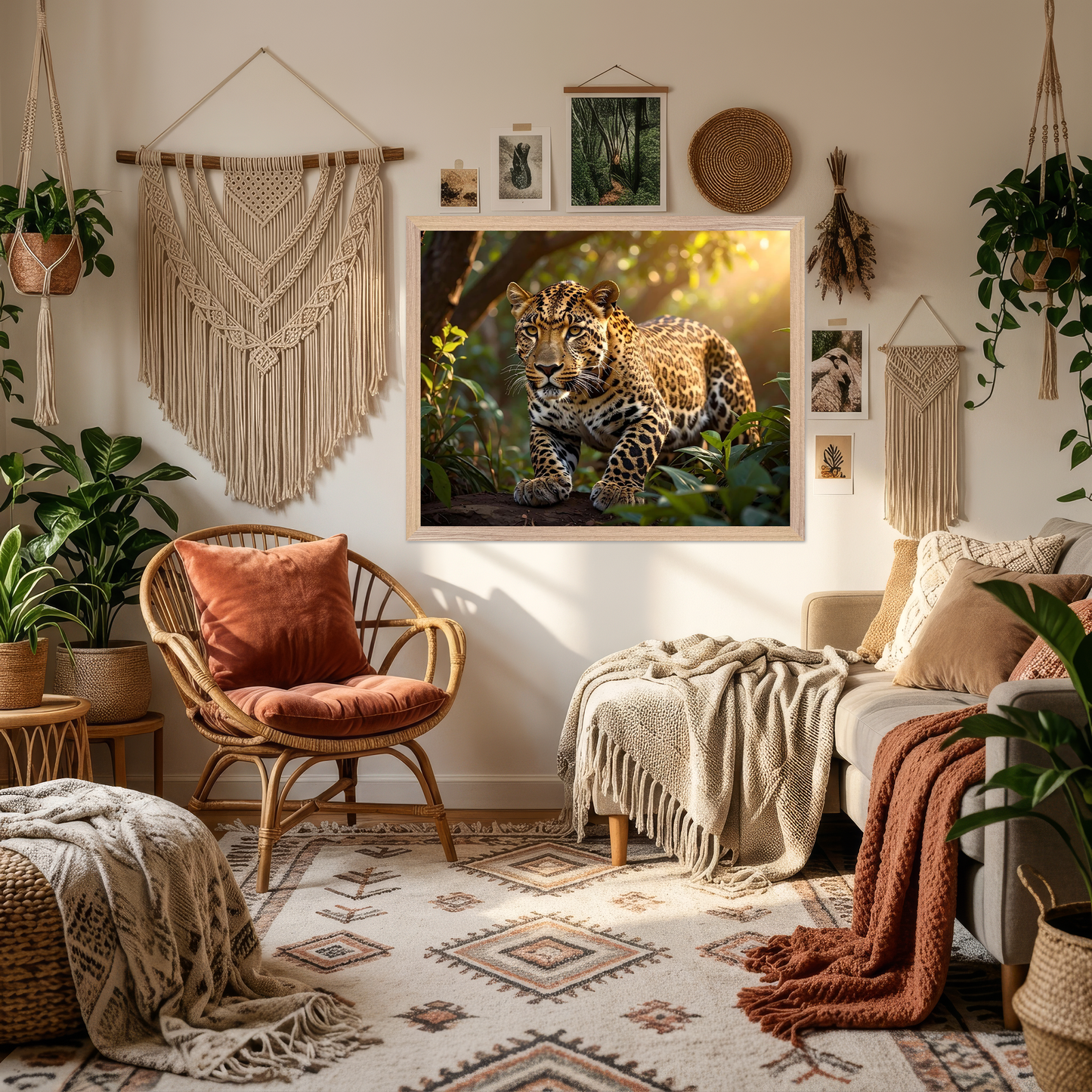 Golden Grace Realistic Leopard Portrait - Jungle Wildlife Wall Art
