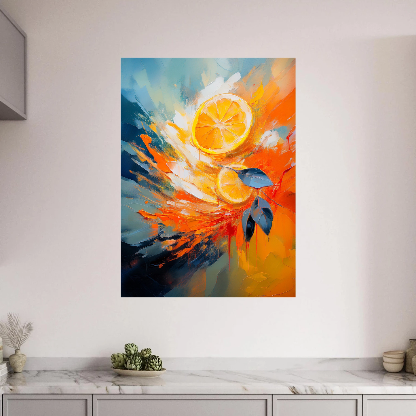 Abstract Citrus Blossom | Modern Spring Energy Wall Art