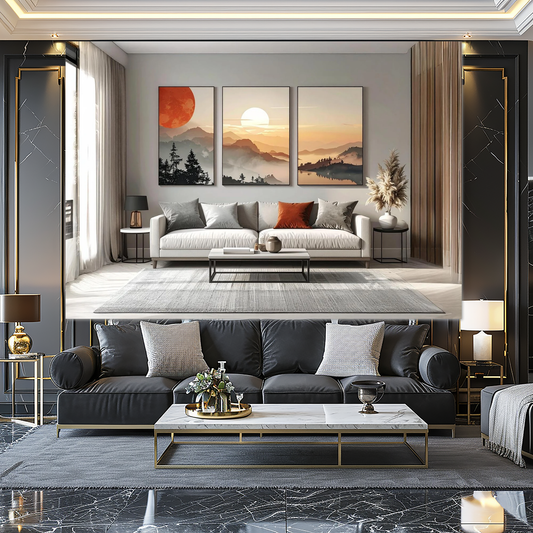 Wall art- Simply beautiful pure spaces : art that completes the room.
