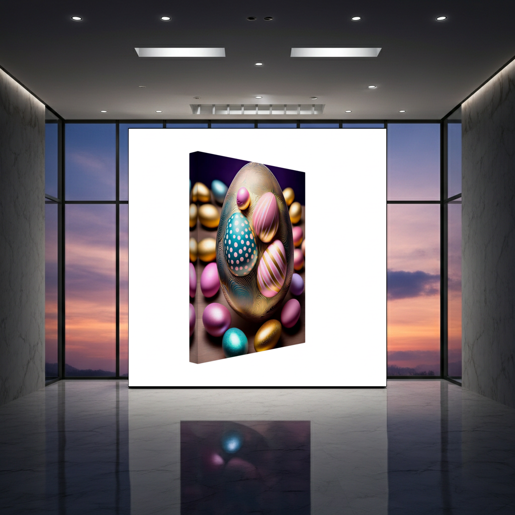 Golden Mosaic Jewel Easter Egg Art