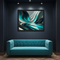 abalone turquoise, grey, pear white, dark grey in metallic colors, abstract beauty. Wall Art