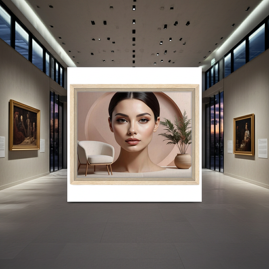 Elegant Minimalist Portrait Wall Art - Modern Feminine Line Art by Artflex Canvas