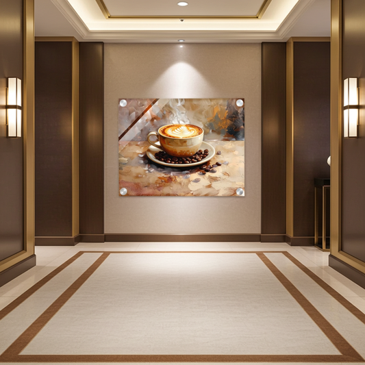 Wall art- The Perfect Pour - Experience the quiet comfort of a slow morning with this hyper-realistic painting.