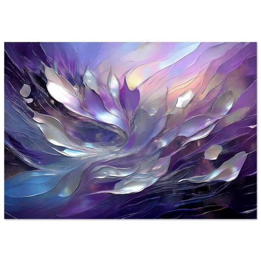 Elevate your space with the "Extra Celestial" trend. This opalescent abstract piece captures shifting light and cosmic energy. #CelestialDecor #IridescentArt #WallArtTrends