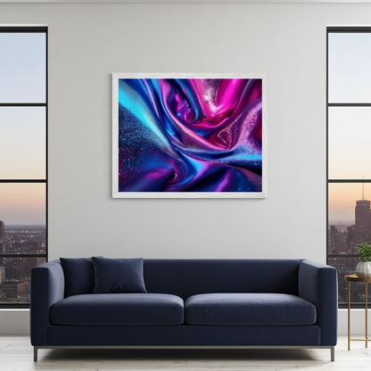 "Digital Silk" Glitchy Glam Abstract Canvas