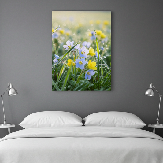 Morning Meadow Dew | Spring Serenity Canvas Art