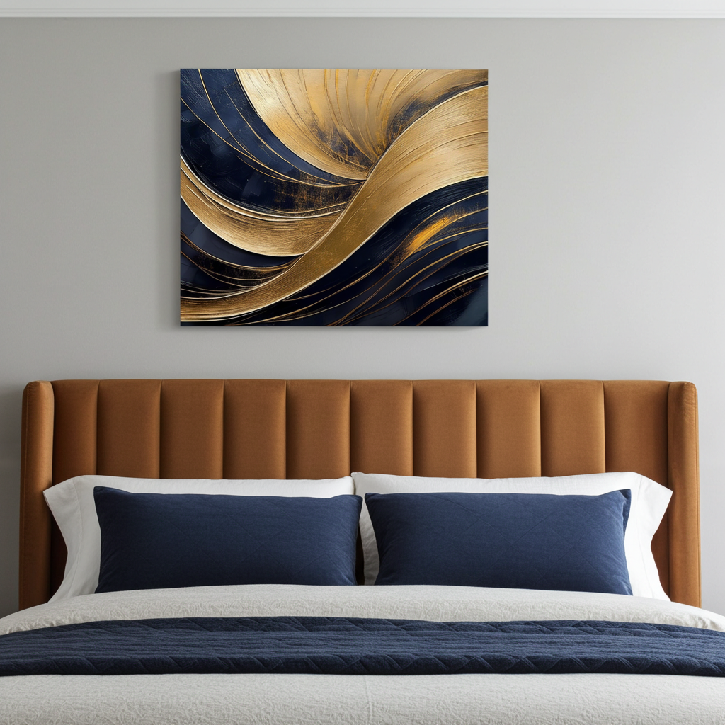 "Architectural Arc" Luxury Gold Leaf Abstract Wall Art