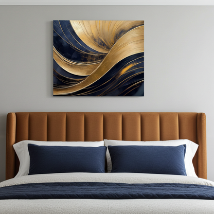 "Architectural Arc" Luxury Gold Leaf Abstract Wall Art