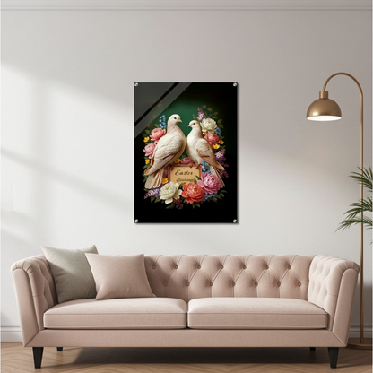 Easter Blessings Floral Dove Wall Art