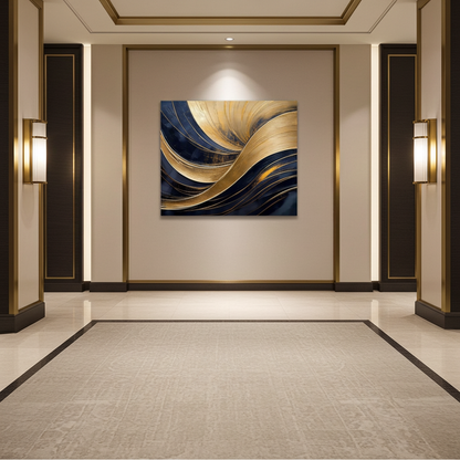 "Architectural Arc" Luxury Gold Leaf Abstract Wall Art