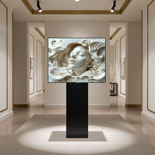 Layered Plaster 3D Face Sculpture Art - Modern Abstract Wall Decor