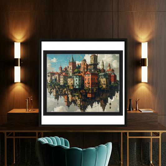 Surreal Upside Down Cities  |Artflex Canvas