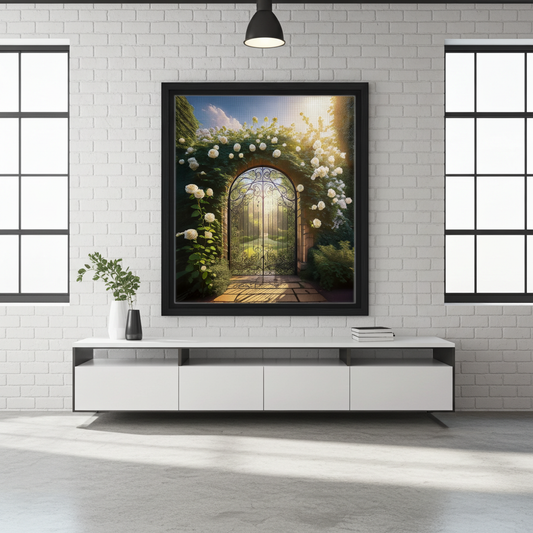 The Secret Garden Gate | Romantic Escape Canvas