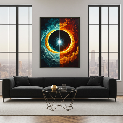 Eternal Balance" Cosmic Solar Eclipse Wall Art