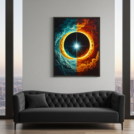 Eternal Balance" Cosmic Solar Eclipse Wall Art