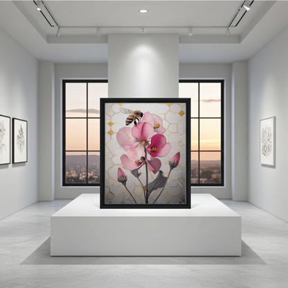 Honeybee & Sweet Pea | Modern Botanical Art