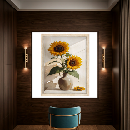 Wall art-  Minimalist Sunflower in Vase Wall Art- Modern Floral Print