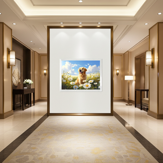 The Golden Lab in Daisies | Joyful Spring Pet Art