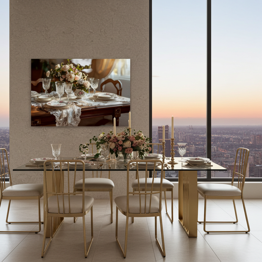 Realistic Vintage Floral Still Life Art - Elegant Dining Room Decor